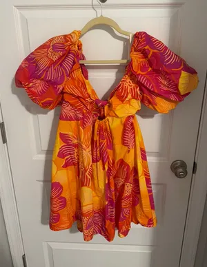 Farm Rio Mini Dress Puff Sleeve thumbnail 1