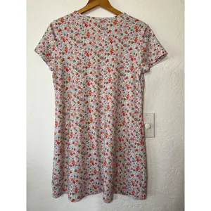 Lands End Ditsy Floral T-Shirt Dress Short Sleeve 100% Cotton‎ Knit Size S 6-8 thumbnail 2