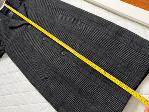 Abercrombie & Fitch Gray Plaid Long Coat Old Money Preppy Academia Tailored S thumbnail 8