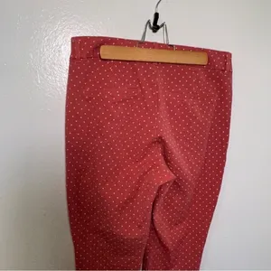 Old Navy Women's Size 6 Pixie High Rise Ankle Pant Gooseberry Red Pink Polka Dot thumbnail 3
