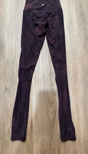 Lululemon Align Super High Rise 28" Inseam Leggings Tie Dye Burgundy‎ Size 0 thumbnail 1
