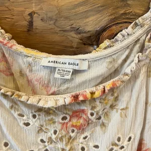 American Eagle Floral Square Neck Smocked Blouse thumbnail 3