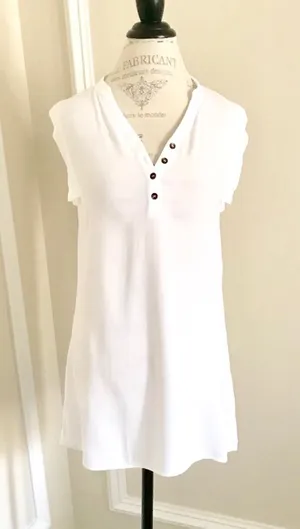 Forever 21 Short White 3 Button T-shirt Dress Sz S thumbnail 1