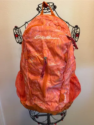 🎒🎒🎒BOGOHO🎒🎒🎒Eddie Bauer Coral Pink Marble Stowaway Backpack thumbnail 2