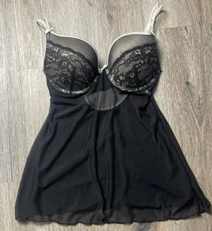 Jessica Simpson Black Lace Sheer Babydoll Lingerie thumbnail 1