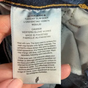 Silver Jeans Co Sz 25 Tuesday Slim Boot‎ Cut Low Rise Medium Wash Denim Stretch thumbnail 8