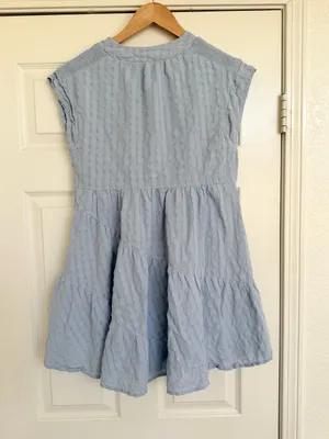 Anthropologie Maeve Juliet Tiered Tunic Dress Blue M thumbnail 6