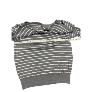 Joie‎ gray white striped ruffle sweater sz small thumbnail 4