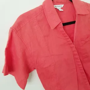 {S} Athleta Playa Linen Tie Top Passionfruit Coral thumbnail 5