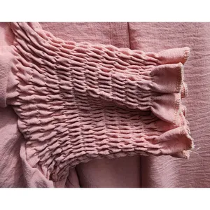 Long Sleeve Smocked Cuff Blouse Top Pink Textured Casual XL‎ thumbnail 2