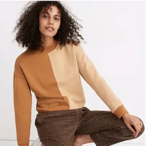 Madewell Cotton Studio Mockneck Sweatshirt in Colorblock thumbnail 1