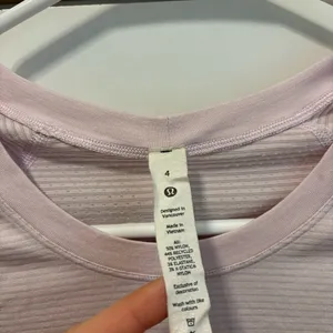 Lululemon Meadowsweet Pink Crop Swiftly Tee *FLAWED* thumbnail 5