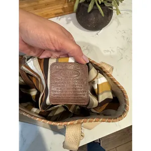 Brighton pebbled beige leather mini tote style D880415 casual everyday use thumbnail 7