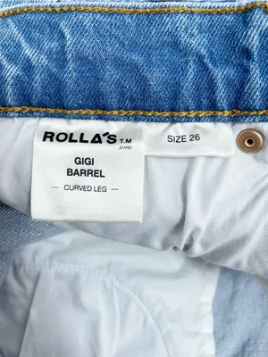 Rolla’s Gigi Barrel Jeans Size 26 High Rise Curved Leg Light Wash Denim thumbnail 11
