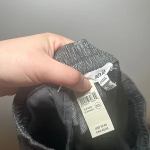 Aerie Grey Wide Leg Cotton Trousers Pants M Regular office career comfy minimal thumbnail 5