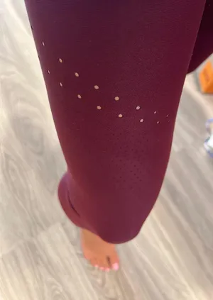 Lululemon Maroon/Plum/Burgundy Leggings with Cut Outs thumbnail 3