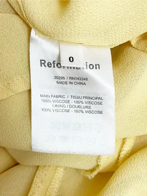 Reformation Embry Midi Dress Size 0 Sunshine Yellow Tie Strap Ruffle Hem thumbnail 9