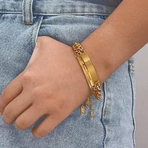 Boutique NEW 6mm‎ Unisex PVD Gold-Plated Adjustable Bangle Bracelet thumbnail 5