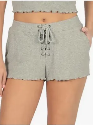 Vintage Havana shorts Gray Lace Up Ribbed Knit medium new thumbnail 2