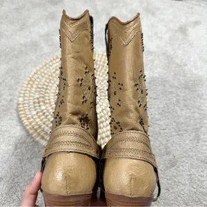 Dingo Addie Women’s Harness Boots Mid-Calf Rhinestone Western Rodeo Cowgirl Tan thumbnail 8