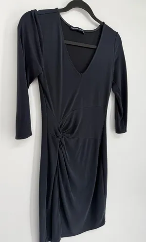 Abercrombie & Fitch Dress Mini Knot XS Black V-Neck Bodycon Chic thumbnail 1