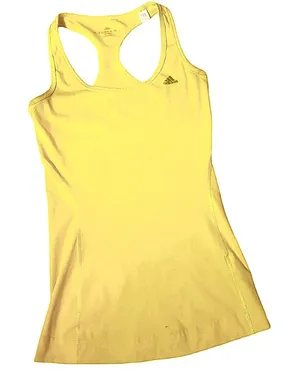 Adidas yellow racerback tank top thumbnail 1