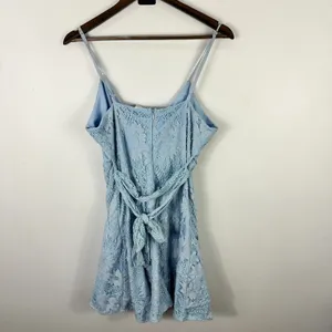 Selfie Leslie Babydoll Mini‎ Dress Womens XL Blue Lace Fairy Coquette Romantic thumbnail 3