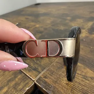 Christian Dior 2017A 95 Sunglasses Womens Black Tortoise Oval Gray Lens Logo thumbnail 3