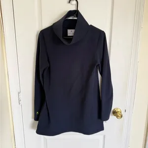 Dudley Stephens Cobble Hill Turtleneck Vello Fleece in Navy thumbnail 2