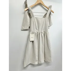 MIOU MUSE Dress‎ Size Small Bow Tie A-Line Mini Linen Blend New thumbnail 3