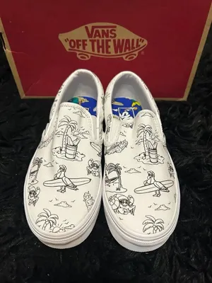 VANS customisable "U-Color" / "U-Paint" white slip on shoes sneakers sz 7 new thumbnail 8