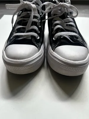 Converse Women’s Black and White Platform High Top Canvas Sneakers Size 8 thumbnail 6