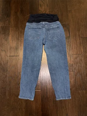 Isabel Maternity Blue Denim Jeans with Blue Stretch Panel Size 14 thumbnail 3