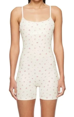 SKIMS White Soft Lounge Lace Romper Neon Orchid Rose Floral – Sold Out – Size M thumbnail 1