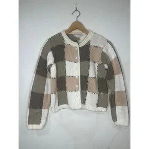 Vintage Ellen Tracy Heavy Knit Scarf Sweater Coat Cardigan Small Petite thumbnail 6