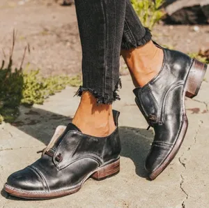 Freebird by Steven Mabel Leather Oxfords Distressed Edgy Grey Steampunk Loafers Flats 10 thumbnail 1