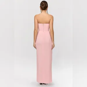 House of CB Adrienne Pink Quartz Georgette Strapless Gown Maxi thumbnail 2