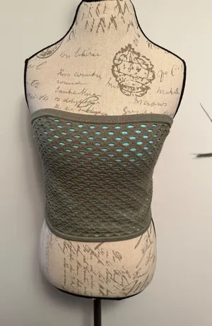 Aerie Olive Green Knit Crochet Strapless Tube Top Summer‎ Festival Large L thumbnail 1