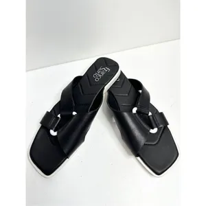 Franco Sarto Sandals Womens Size 9.5 Leather Black/White Open Toe thumbnail 7