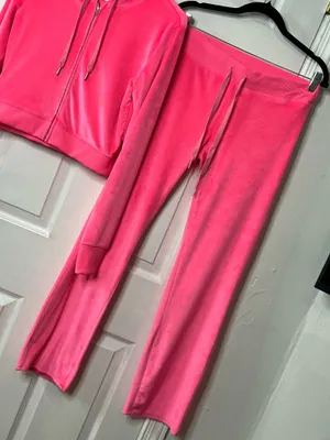 Aerie Velour Tracksuit Set Pink Y2K Lounge Pants Hoodie Coquette Barbiecore S thumbnail 3