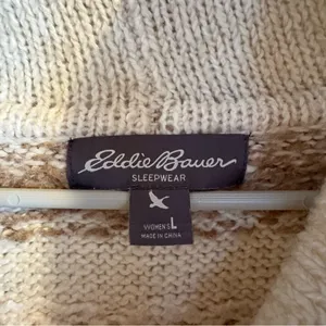 Eddie Bauer‎ Sweater Womens Large Cream Nordic Fair Isle Cottagecore Cowl Neck thumbnail 5