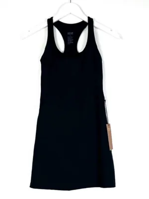 NWT Girlfriend Collective athletic dress black Paloma built in shorts SZ XS NEW thumbnail 3