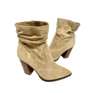 Vince Camuto Orethana Beige Suede Slouchy Pointed Toe Block Heel Boots 7.5M thumbnail 6