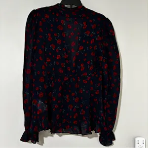 Reformation x Nara Smith Rose Print Blouse thumbnail 7