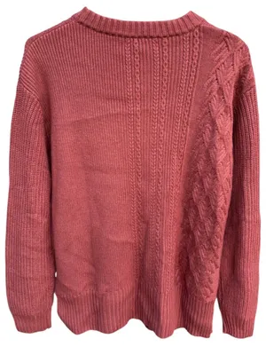 NWT Banana Republic Mixed Cable Knit Wool Blend Sweater Rust Size Small thumbnail 6
