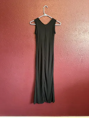 Soo Slick Built-In Shapewear Sleeveless Rib Bodycon Maxi Dress Black Small NWT thumbnail 6