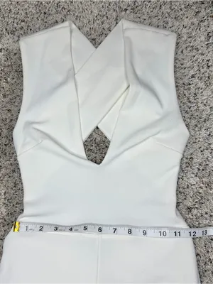 Lulus Thinking Out Loud White Backless Jumpsuit Extra Small Bridal Bride Wedding thumbnail 8