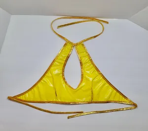 Super Sexy Metallic Gold Halter Style Top / Bra NWOT thumbnail 6