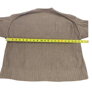 American Eagle Sweater XS Brown Shaker Stitch Cotton Oversized Grandmacore‎ thumbnail 7