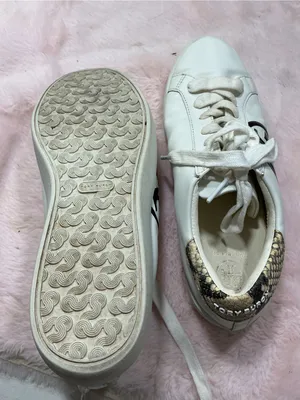 Tory Burch White Leather Sneakers with Black Logo and Snakeskin Trim 159 thumbnail 7